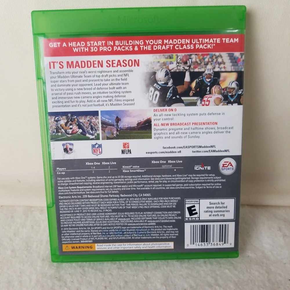Madden‎ NFL 15 Ultimate Edition Xbox One Game Football Simulation